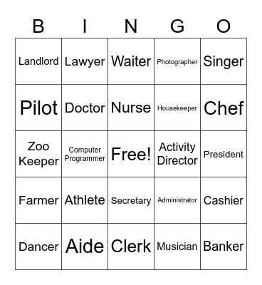 Labor Day Bingo Card