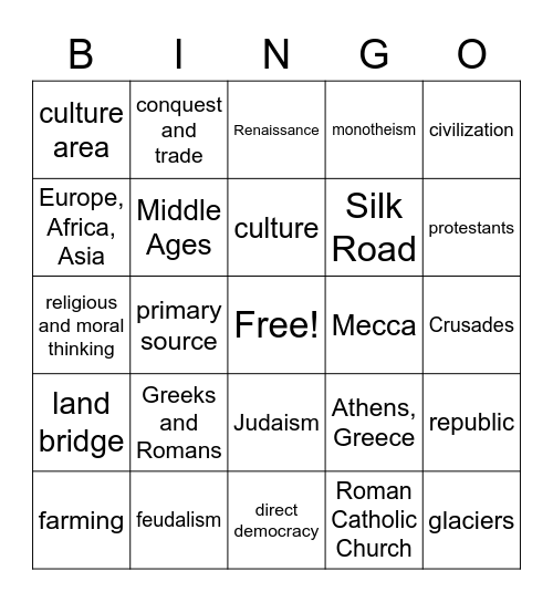 Chapter 1 Bingo! Bingo Card