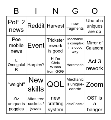 3.19 Bingo Card