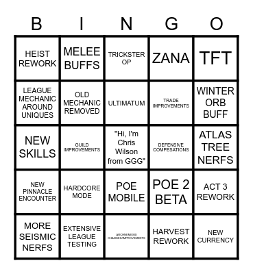 3.19 PREDICTIONS Bingo Card