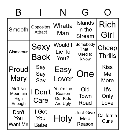 Duets and Collaborations Bingo Card
