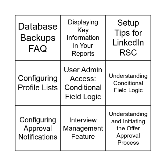 Kevin Greene (K2G3) Bingo Card