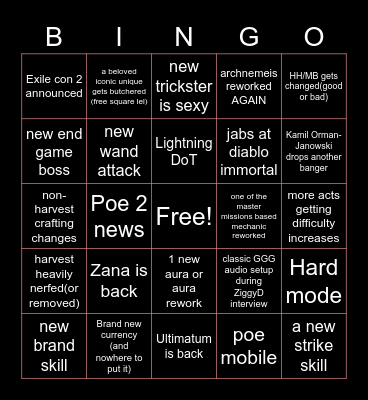 3.19 Bingo Card