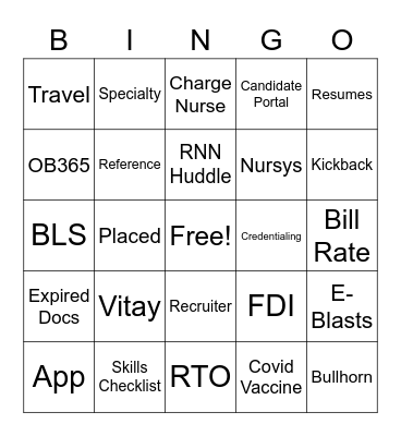 RNN Bingo Card