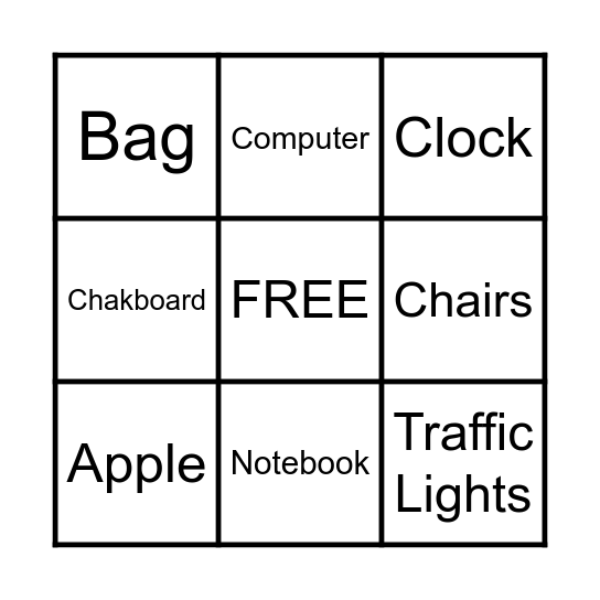 BACK TO SCHOOL BINGO Card