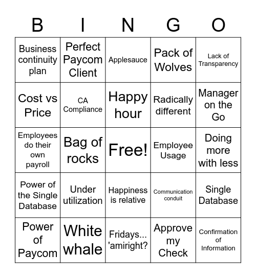 PC Bingo Card