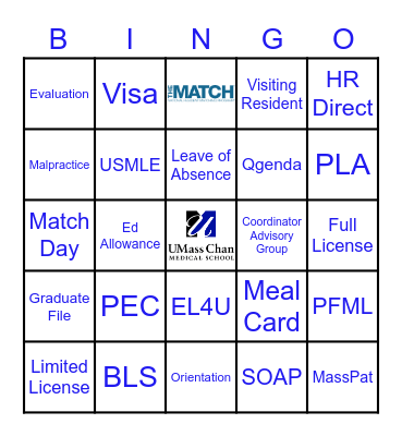 GME Bingo Card