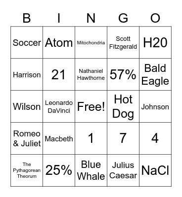 BACK TO SCHOOL BINGO Round 2 Bingo Card