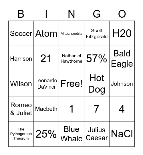 BACK TO SCHOOL BINGO Round 2 Bingo Card