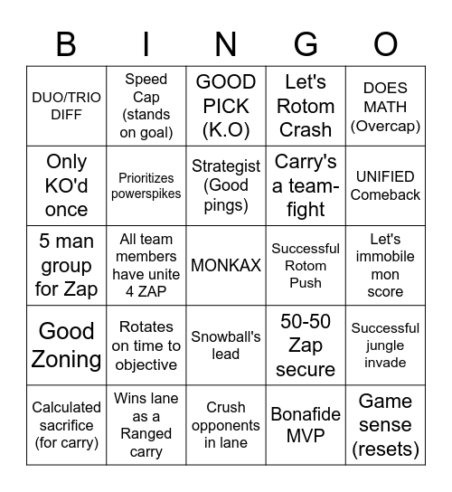 DREAM TEAM UNITER (Chanh) Bingo Card