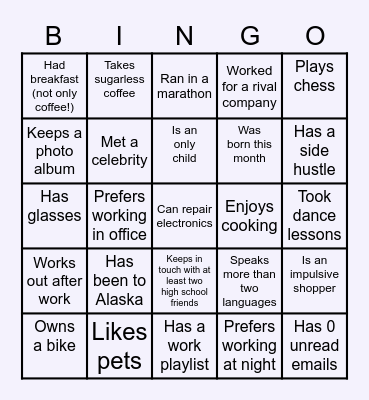 Ice Breaker Bingo! Bingo Card