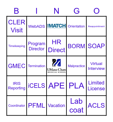 GME Bingo Card