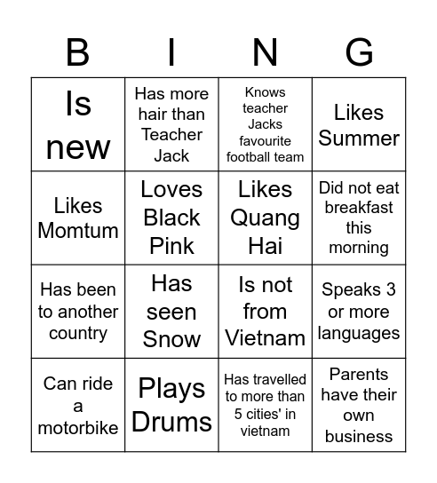 MDE Build Relationships Bingo Card
