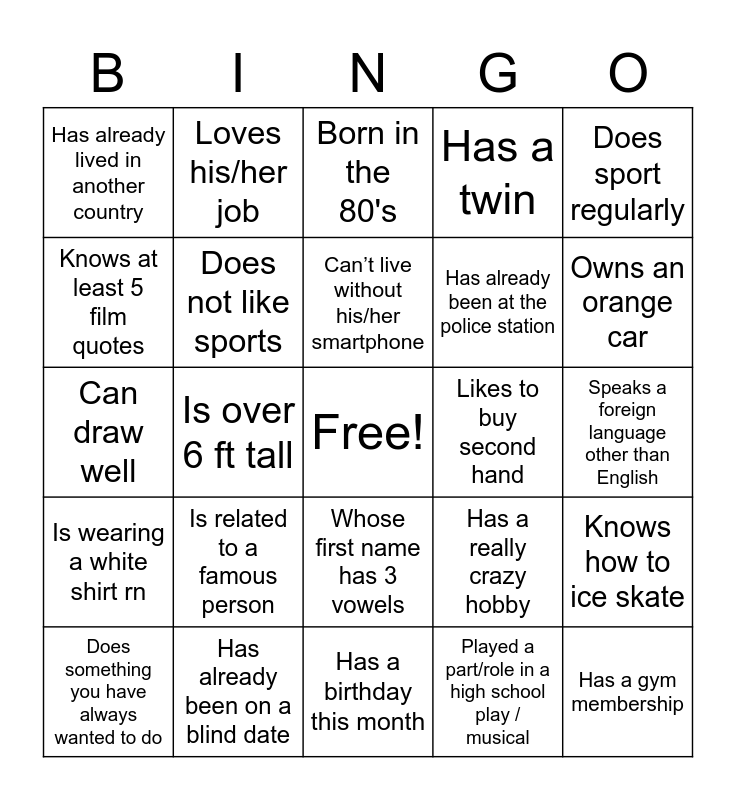 Are you Someone who...? Bingo Card