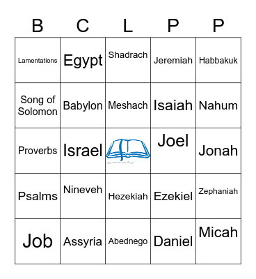 Old Testament Survey Bible Bingo Card