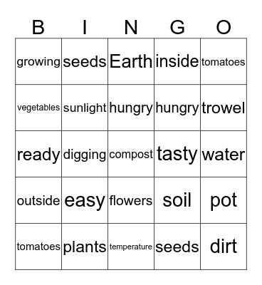 GARDEN BINGO Card
