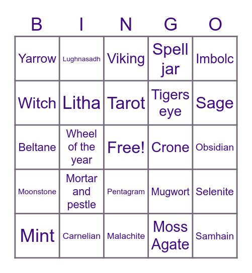 Living Magickally bingo Card