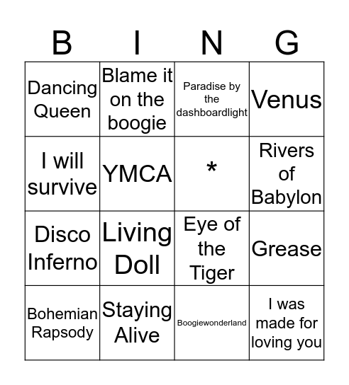 ToVeRij Bingo Card