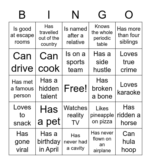 Ms. Huskey's English III Class Bingo - 4B Bingo Card