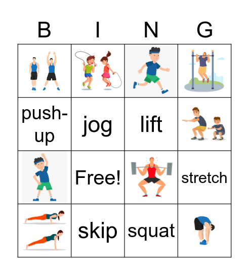 Fitness Bingo Card