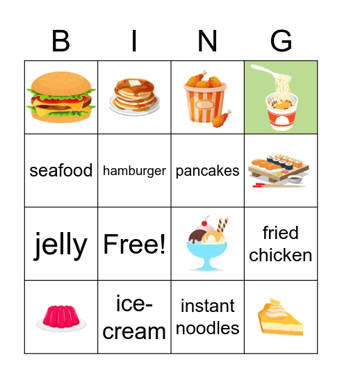 Food review Bingo Card