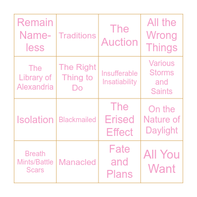 My Favorites So Far as a Dramione Newbie Bingo Card