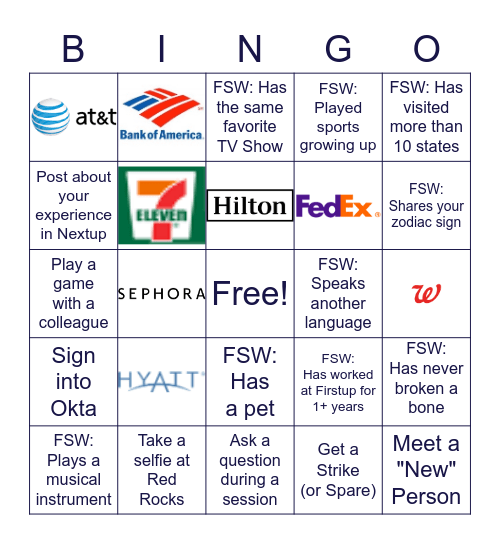 Dream Team Scavenger Hunt Bingo Card