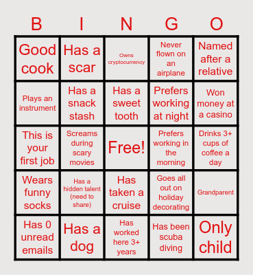 Saint Rocco School Bingo Card