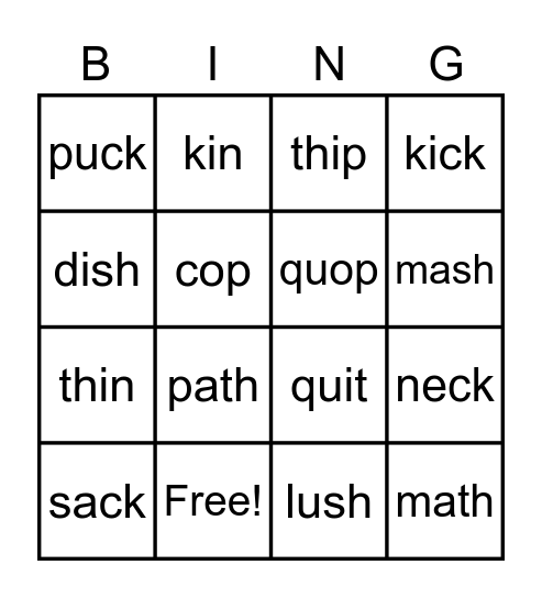 Substep 1.3 Bingo Card