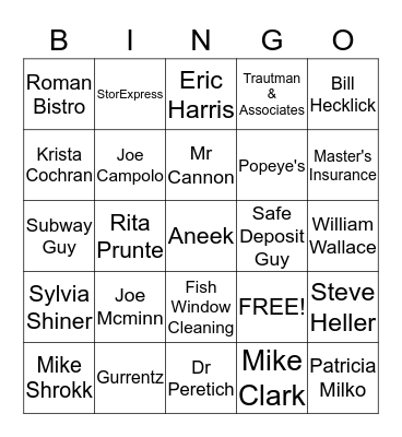 Customer Bingo! Bingo Card