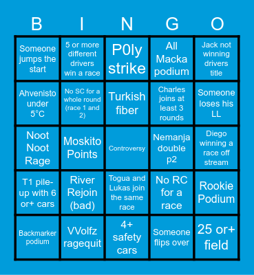 AF3 S11 Bingo Card