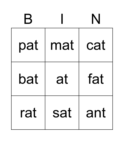 Reading BINGO Card