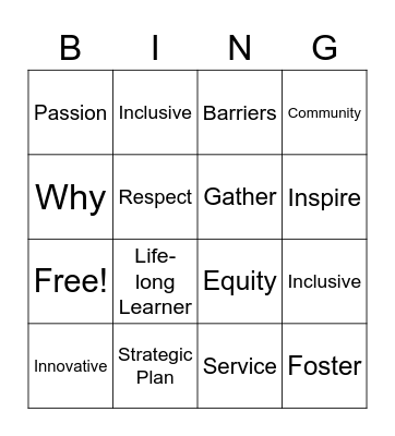 Convocation Bingo Card