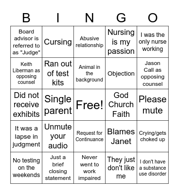 Board Hearing Bingo Card
