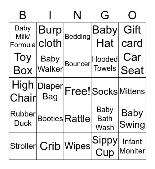 Baby BINGO Card