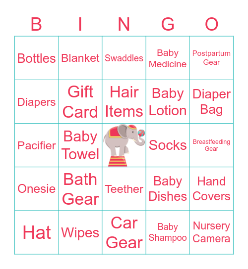 Emma's Baby Bingo Card