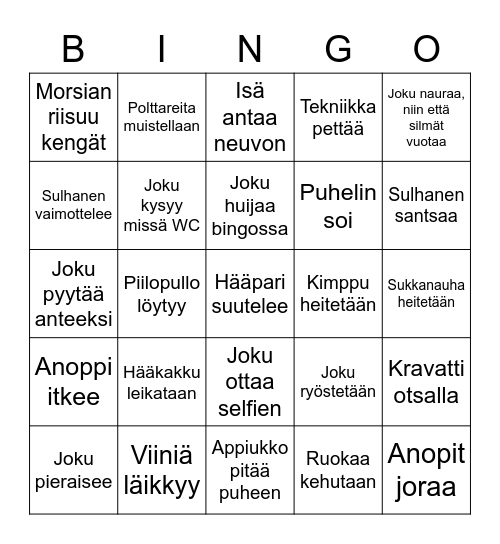 J ja J HÄÄ- Bingo Card