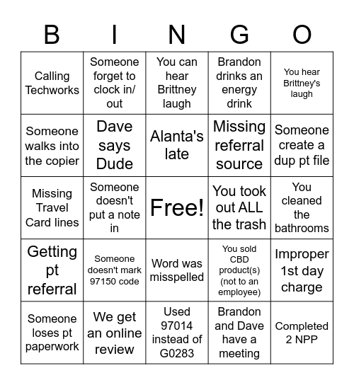 Iadeluca Bingo MC Bingo Card