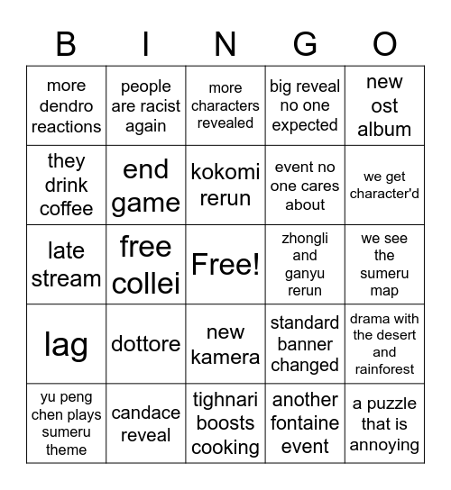 3.0 LIVESTREAM Bingo Card