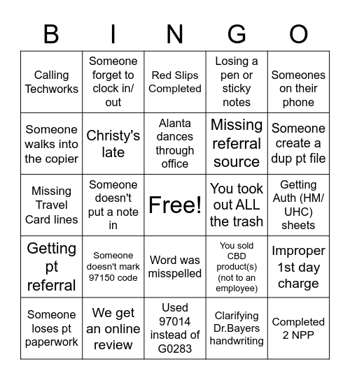 Iadeluca Bingo MC Bingo Card