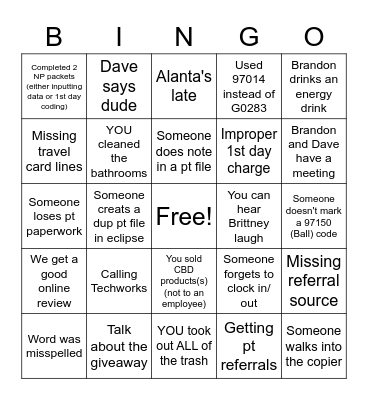 Iadeluca Bingo Card