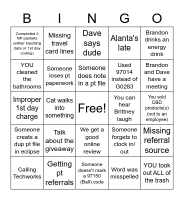 Iadeluca Bingo Card