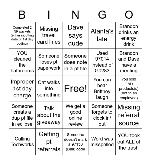 Iadeluca Bingo Card