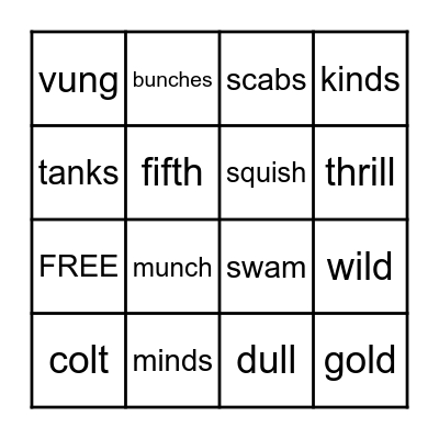 Substep 2.1 - 2.3 Bingo Card