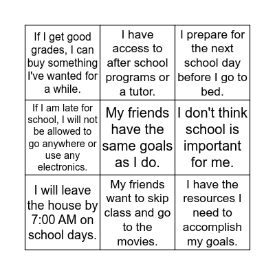 Change Anything Bingo Card