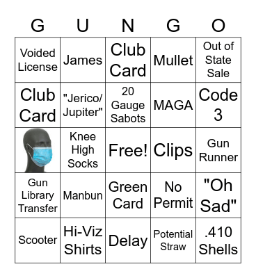 Gun Counter Gungo 2.0 Bingo Card