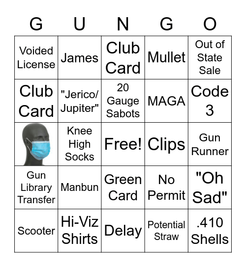 Gun Counter Gungo 2.0 Bingo Card