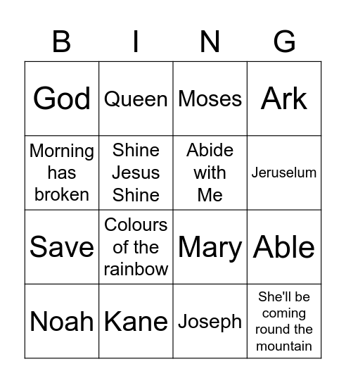 Assembly Bangers Bingo Card