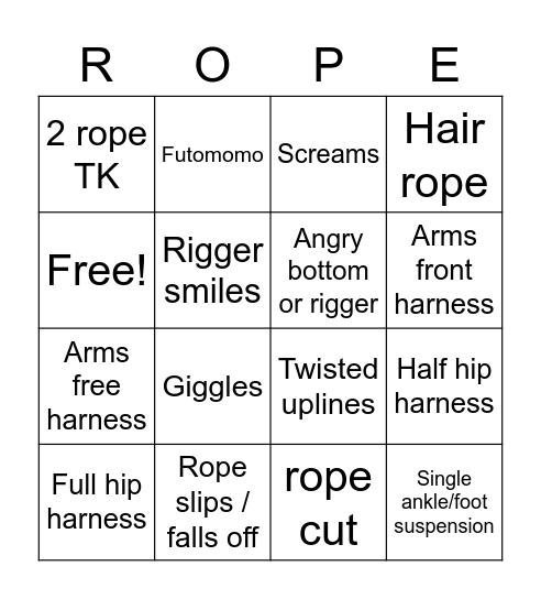 Rope Bingo Card