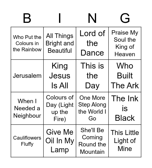 Assembly Bangers Bingo Card